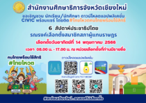 ศธจ.เชียงใหม่ ขอเชิญขวน นักเรียน/นักศึกษา ดาวน์โหลดแอปพลิเคชั่น CIVIC พร้อมแชร์ โดยติด#ไทยโหวตคนไทยพร้อมใช้สิทธิ์